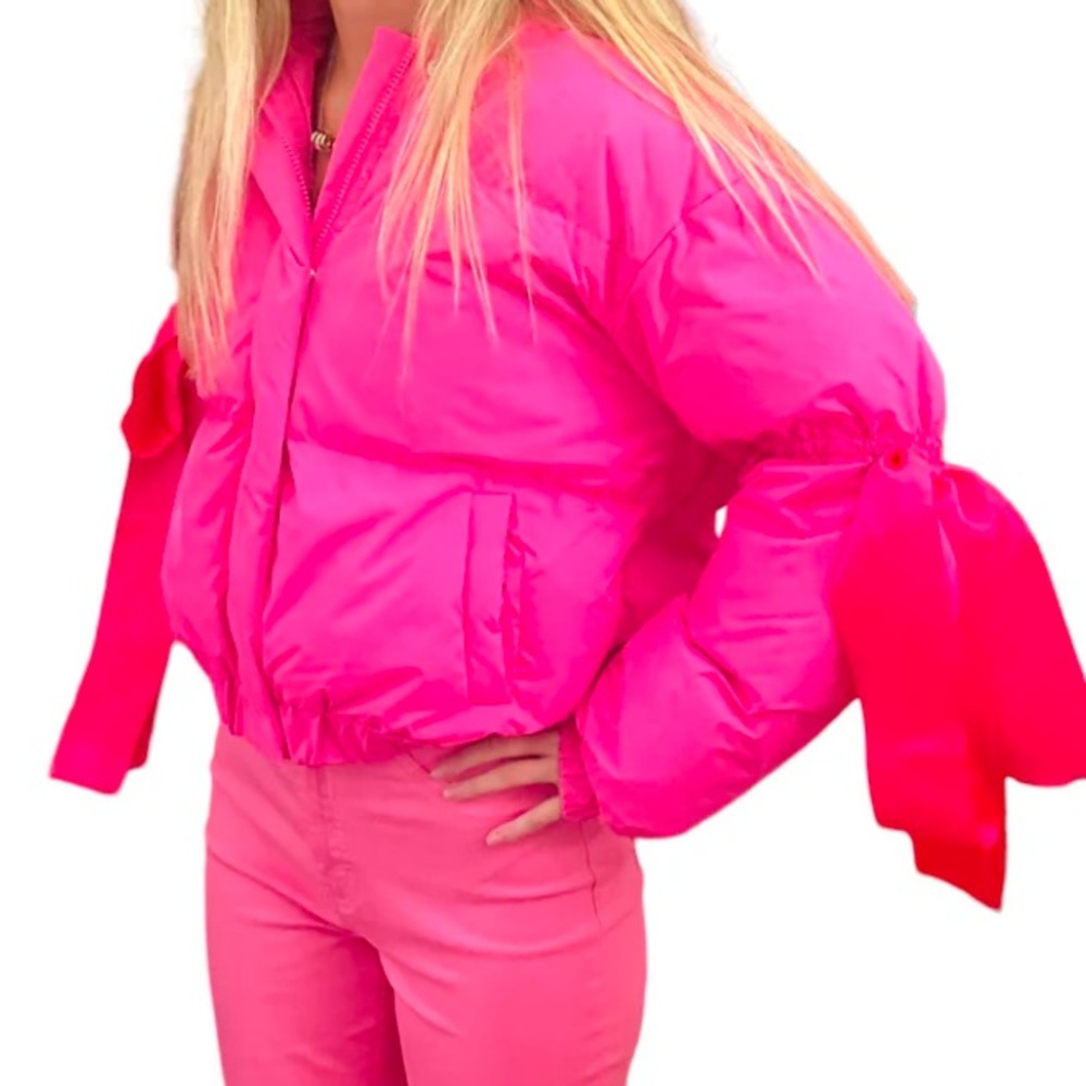 Pink Puffer w/ Bows Size Small